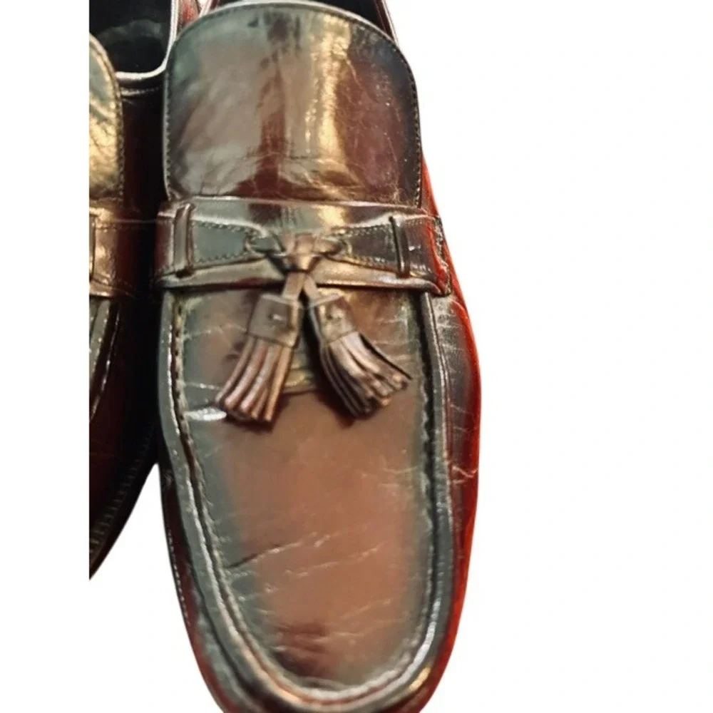 Florsheim Mens Tassel Loafers Burgundy Leather Kiltie Dress Shoes‎ Size 9 D